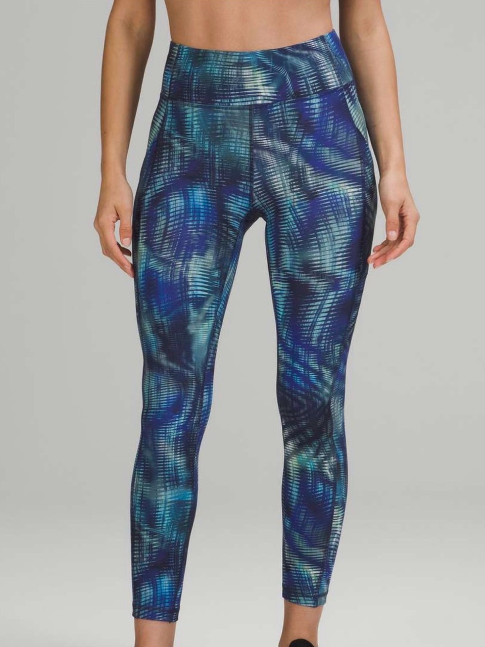 Lululemon Invigorate High-Rise Tight 25" *Foil Shapeshifter Flux Blue Multi sz 8